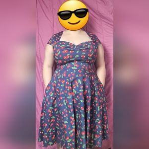 Vintage Style Cherry Print Dress